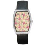 Abstract Pattern Design Scrapbooking Barrel Style Metal Watch