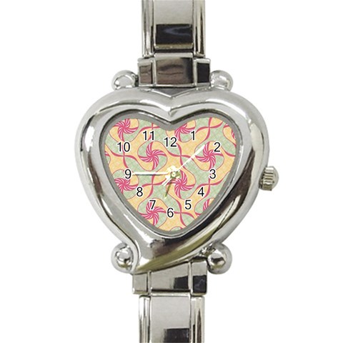 Abstract Pattern Design Scrapbooking Heart Italian Charm Watch from ArtsNow.com Front