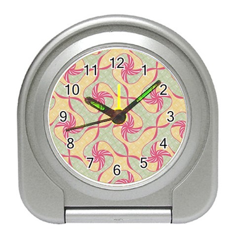 Abstract Pattern Design Scrapbooking Travel Alarm Clock from ArtsNow.com Front