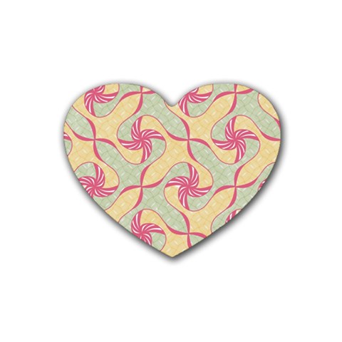 Abstract Pattern Design Scrapbooking Rubber Coaster (Heart) from ArtsNow.com Front