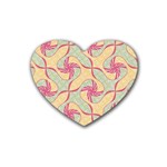 Abstract Pattern Design Scrapbooking Rubber Coaster (Heart)