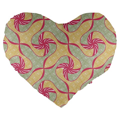 Abstract Pattern Design Scrapbooking Large 19  Premium Heart Shape Cushions from ArtsNow.com Front