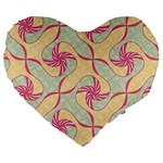 Abstract Pattern Design Scrapbooking Large 19  Premium Heart Shape Cushions