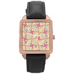 Abstract Pattern Design Scrapbooking Rose Gold Leather Watch 