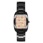 Abstract Pattern Design Scrapbooking Stainless Steel Barrel Watch