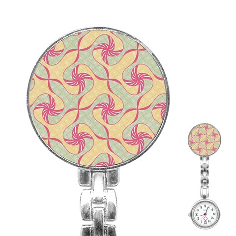 Abstract Pattern Design Scrapbooking Stainless Steel Nurses Watch from ArtsNow.com Front