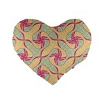 Abstract Pattern Design Scrapbooking Standard 16  Premium Flano Heart Shape Cushions