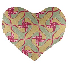 Abstract Pattern Design Scrapbooking Large 19  Premium Flano Heart Shape Cushions from ArtsNow.com Front