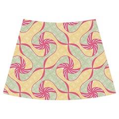 Abstract Pattern Design Scrapbooking Knee Front Skirt