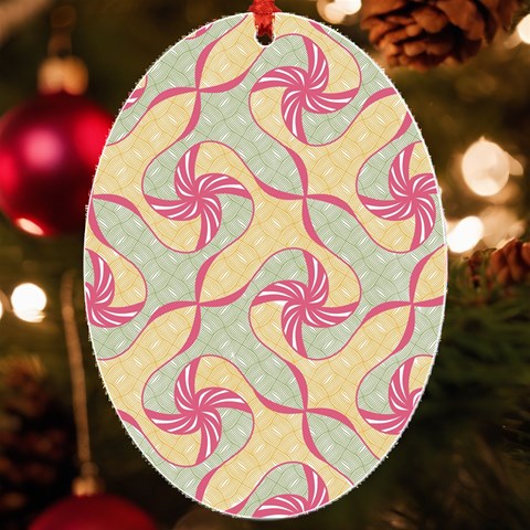 Abstract Pattern Design Scrapbooking UV Print Acrylic Ornament Oval from ArtsNow.com Front