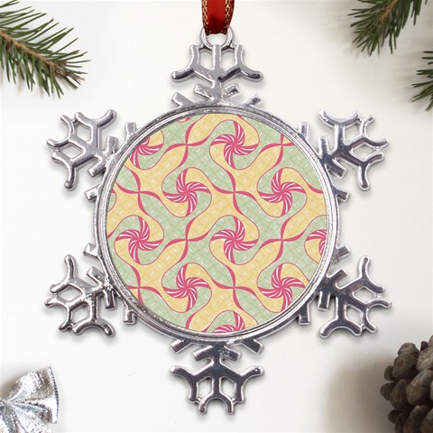 Abstract Pattern Design Scrapbooking Metal Large Snowflake Ornament from ArtsNow.com Front