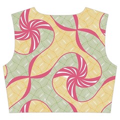 Abstract Pattern Design Scrapbooking Trumpet Sleeve Cropped Top from ArtsNow.com Back