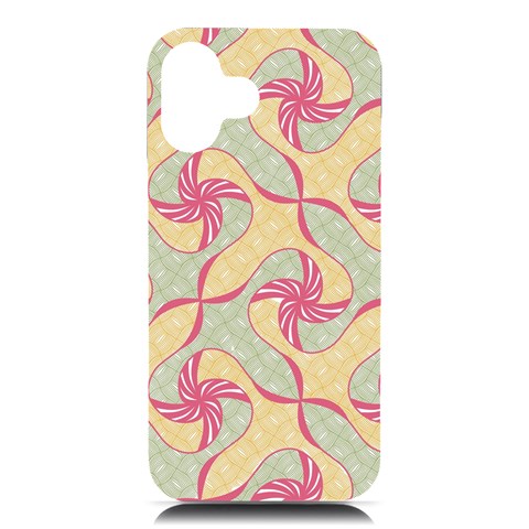 Abstract Pattern Design Scrapbooking iPhone 16 Plus Black UV Print PC Hardshell Case from ArtsNow.com Front