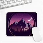 Mountain Night Crescent Moon Small Mousepad