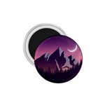 Mountain Night Crescent Moon 1.75  Magnets