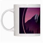 Mountain Night Crescent Moon White Mug