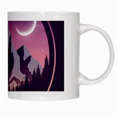 Mountain Night Crescent Moon White Mug from ArtsNow.com Right