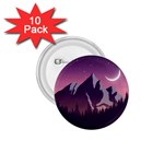 Mountain Night Crescent Moon 1.75  Buttons (10 pack)