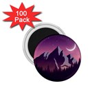 Mountain Night Crescent Moon 1.75  Magnets (100 pack) 