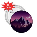 Mountain Night Crescent Moon 2.25  Buttons (10 pack) 