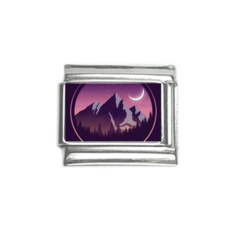 Mountain Night Crescent Moon Italian Charm (9mm) from ArtsNow.com Front