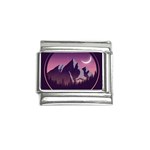 Mountain Night Crescent Moon Italian Charm (9mm)