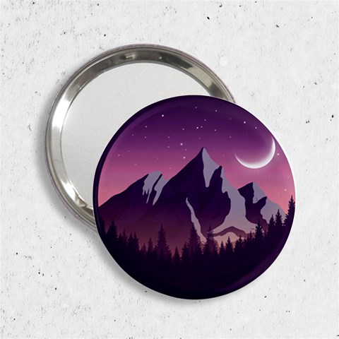 Mountain Night Crescent Moon 2.25  Handbag Mirrors from ArtsNow.com Front