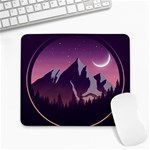 Mountain Night Crescent Moon Large Mousepad