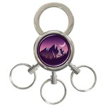 Mountain Night Crescent Moon 3-Ring Key Chain