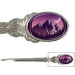 Mountain Night Crescent Moon Letter Opener