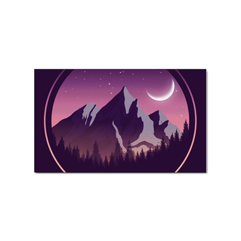 Mountain Night Crescent Moon Sticker (Rectangular) from ArtsNow.com Front