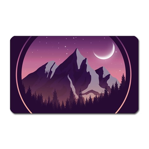 Mountain Night Crescent Moon Magnet (Rectangular) from ArtsNow.com Front