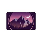 Mountain Night Crescent Moon Magnet (Name Card)