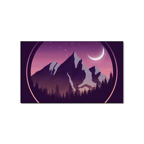 Mountain Night Crescent Moon Sticker Rectangular (100 pack) from ArtsNow.com Front