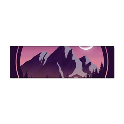 Mountain Night Crescent Moon Sticker Bumper (10 pack) from ArtsNow.com Front