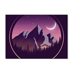 Mountain Night Crescent Moon Sticker A4 (10 pack)