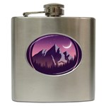 Mountain Night Crescent Moon Hip Flask (6 oz)