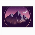 Mountain Night Crescent Moon Postcard 4 x 6  (Pkg of 10)