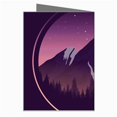 Mountain Night Crescent Moon Greeting Card from ArtsNow.com Right