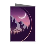 Mountain Night Crescent Moon Mini Greeting Cards (Pkg of 8)