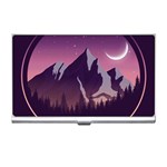 Mountain Night Crescent Moon Business Card Holder