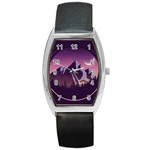 Mountain Night Crescent Moon Barrel Style Metal Watch