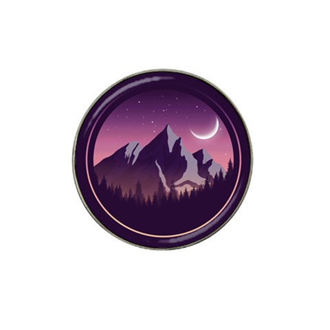 Mountain Night Crescent Moon Hat Clip Ball Marker (4 pack) from ArtsNow.com Front