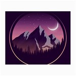 Mountain Night Crescent Moon Small Glasses Cloth