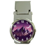 Mountain Night Crescent Moon Money Clip Watches