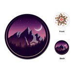 Mountain Night Crescent Moon Playing Cards Single Design (Round)