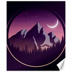 Mountain Night Crescent Moon Canvas 8  x 10 