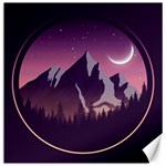 Mountain Night Crescent Moon Canvas 12  x 12 