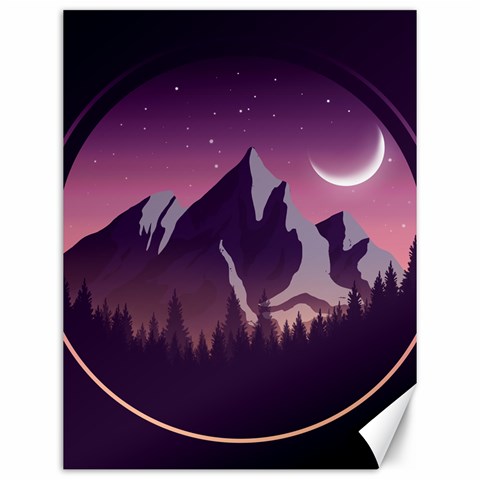 Mountain Night Crescent Moon Canvas 12  x 16  from ArtsNow.com 11.86 x15.41  Canvas - 1