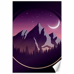 Mountain Night Crescent Moon Canvas 12  x 18 